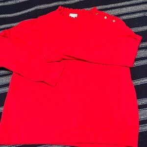 J crew ruffle neck sweater